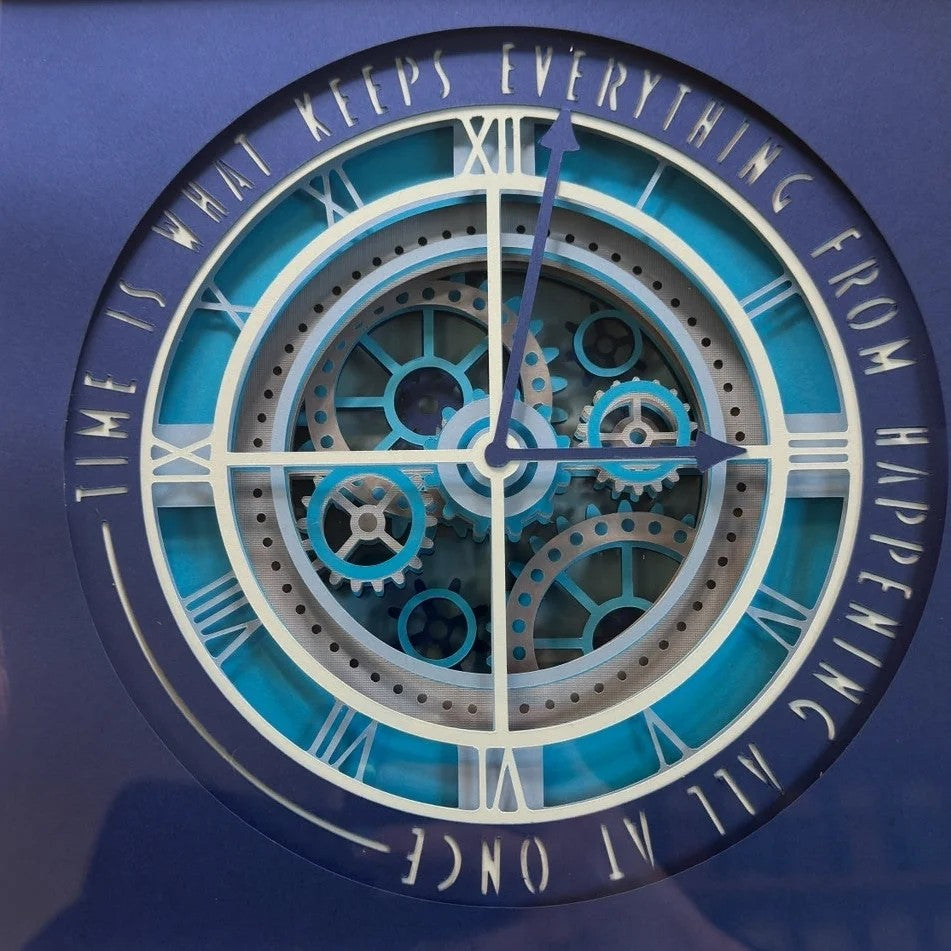 Blue Gear Clock