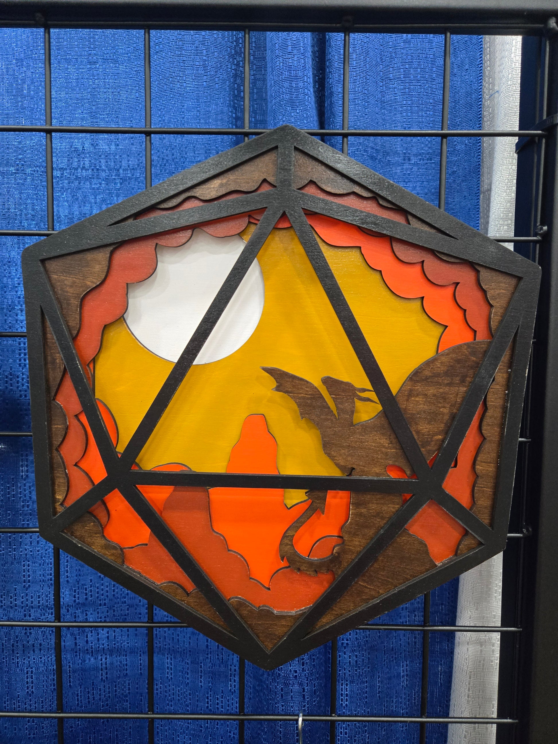 D20 Wall hanging Dragon Sunset