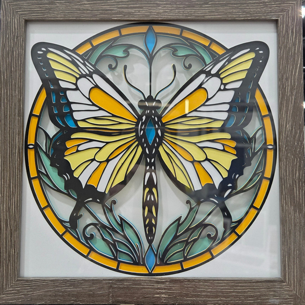 Yellow Butterfly Shadowbox