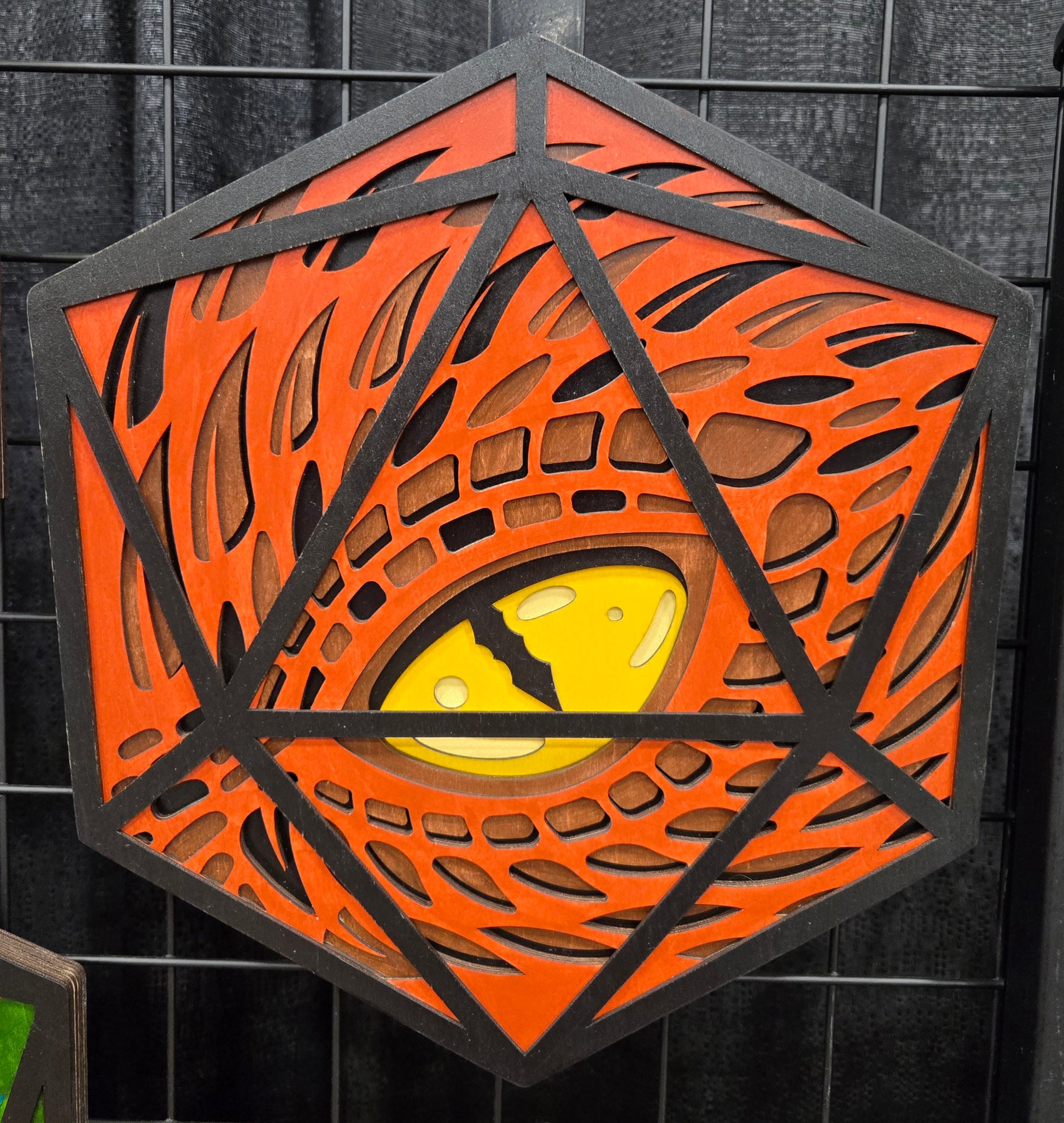 D20 Wall hanging Red Dragon Eye