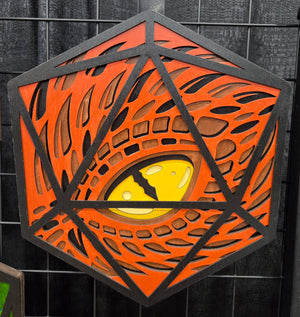 D20 Wall hanging Red Dragon Eye