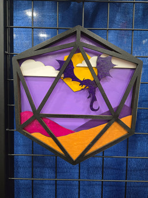 D20 Wall hanging Flying Dragon
