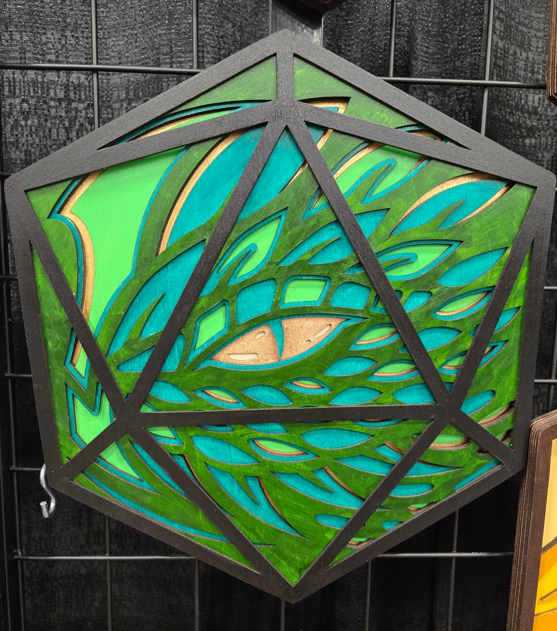 D20 Wall hanging Green Dragon Eye